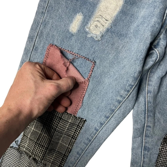 POL (Anthropologie) Patchwork Light Wash Ankle Jeans Size Small - Picture 9 of 14